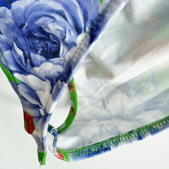 Zara Womens One Shoulder Bodysuit Green Blue Multicolor Flowers Small - Picture 3 of 7